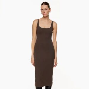 Aritzia Babaton Contour Squareneck Mididress - Brown